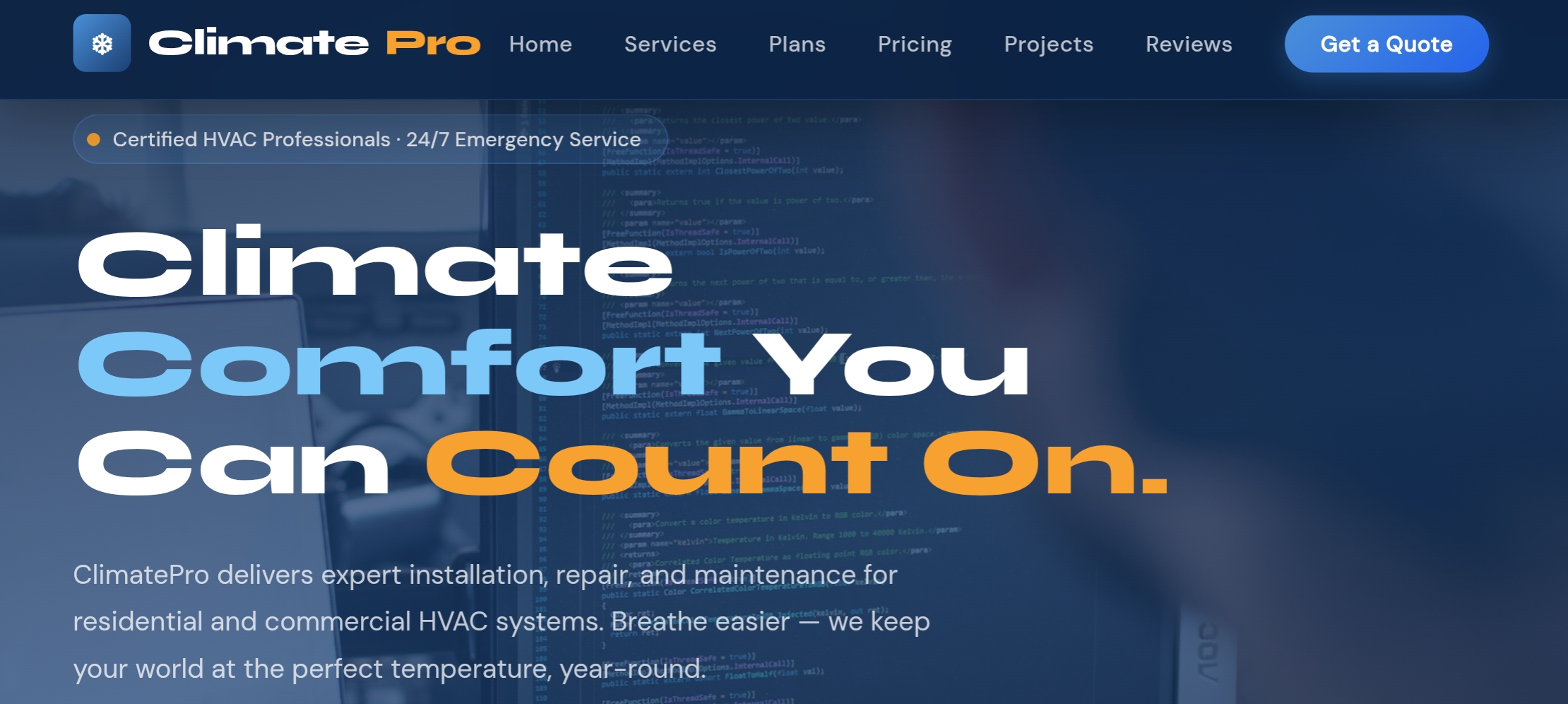 Screenshot of Climate Pro - HVAC