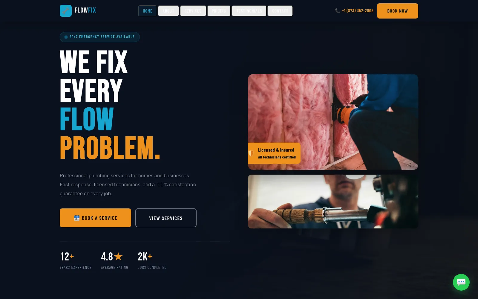 FlowFix Plumbing Services homepage