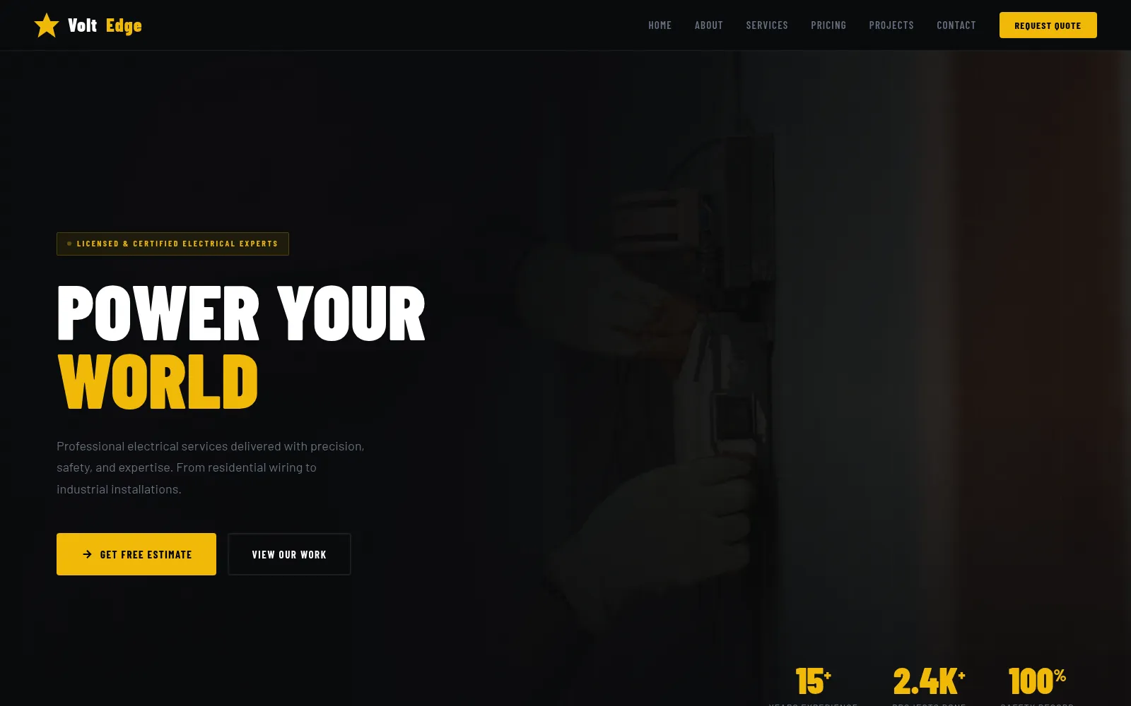 VoltEdge Electrical Services homepage